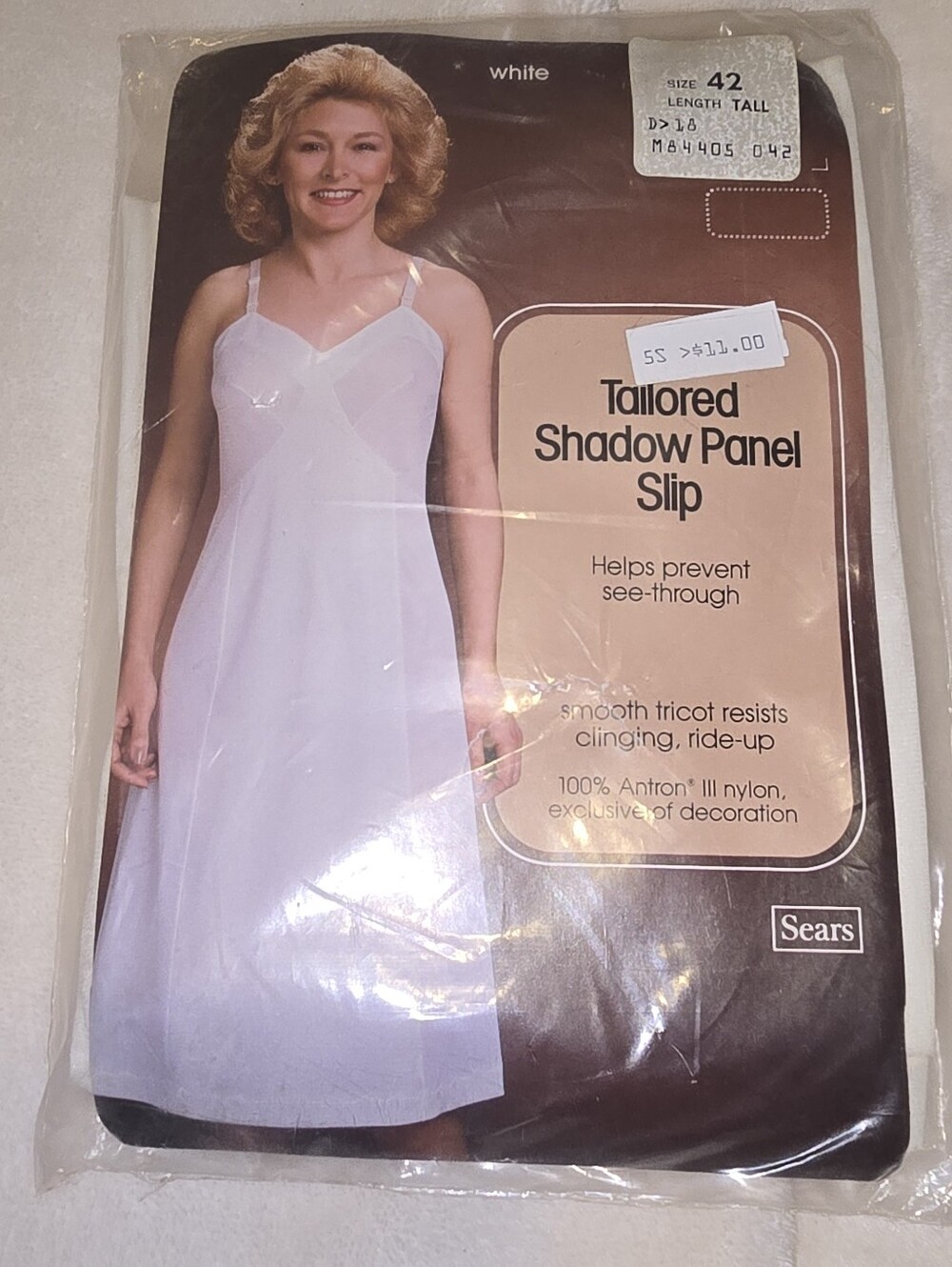 Sears White Tailored Shadow Panel Slip